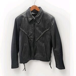 Vintage Leather King Thinsulate Leather Biker Jacket Womens Sz Large Motorcycle